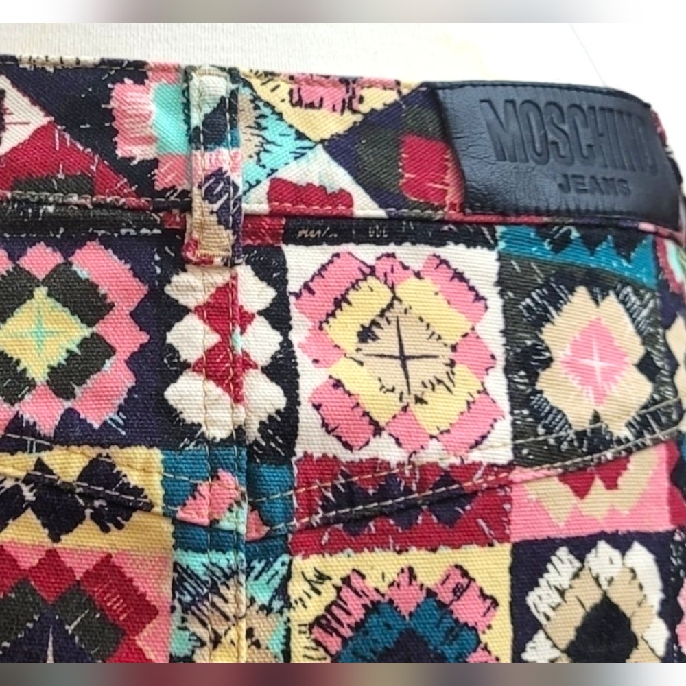 Moschino Vintage Crochet Pattern Patchwork Mini S… - image 3